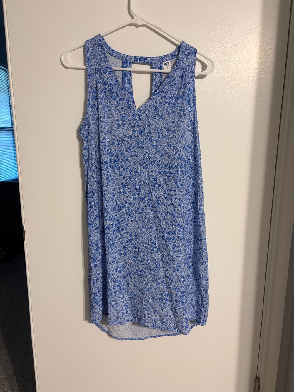 Old Navy Blue Floral Sleeveless V-Neck Dress